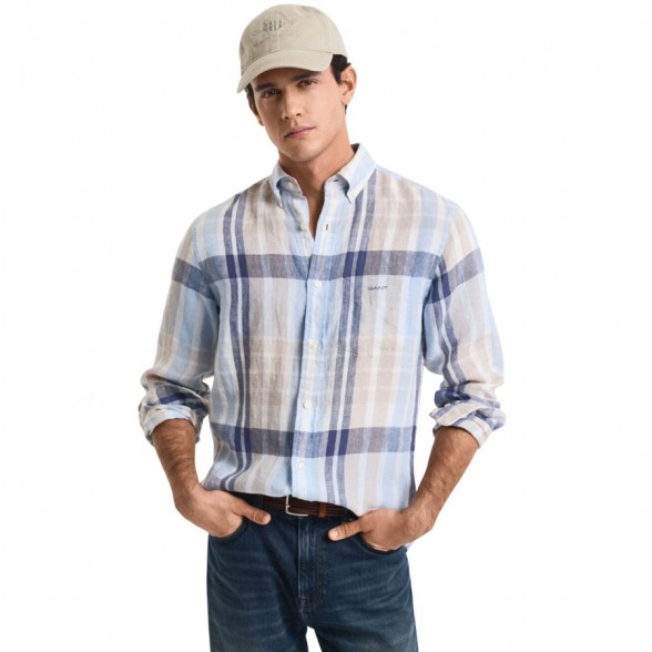 Camisa Gant Mens REG LINEN MADRAS