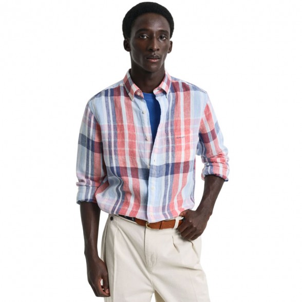 Camisa Gant Mens REG LINEN MADRAS